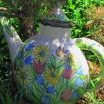 Garden Art - Oversized teapot hand-painted at Pavlo Studio